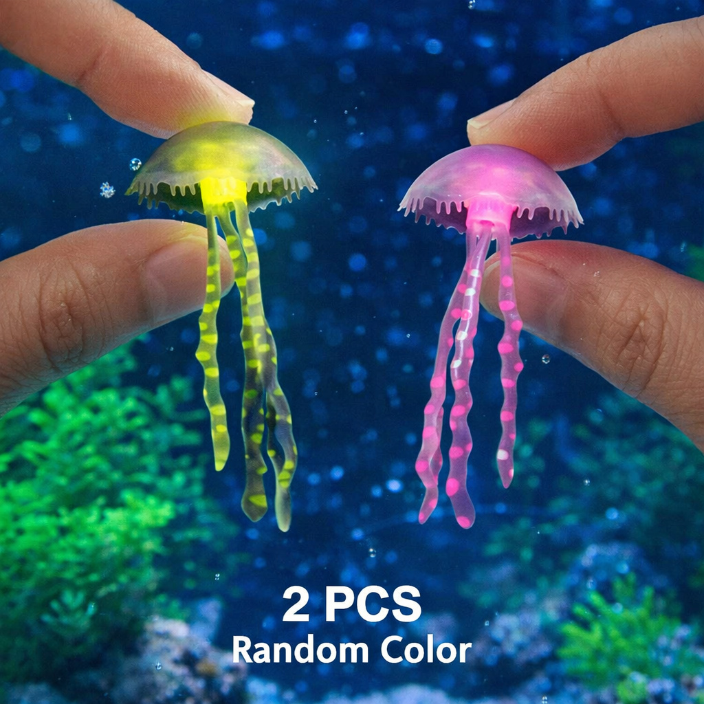 発光シミュレーションクラゲ 2個入り ランダムカラー 浮遊水 - Aquarium Plants Live のレビューと価格