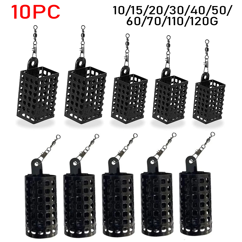10 個釣具フィーダーケージステンレス鋼ルアー釣りフィーダー - Aquarium Fertilizer のレビューと価格