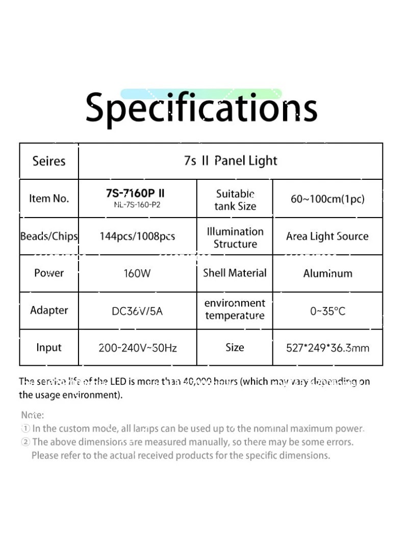 水槽用LEDライト 160W RGB フルスペクトル WIF - Planted Tank のレビューと価格